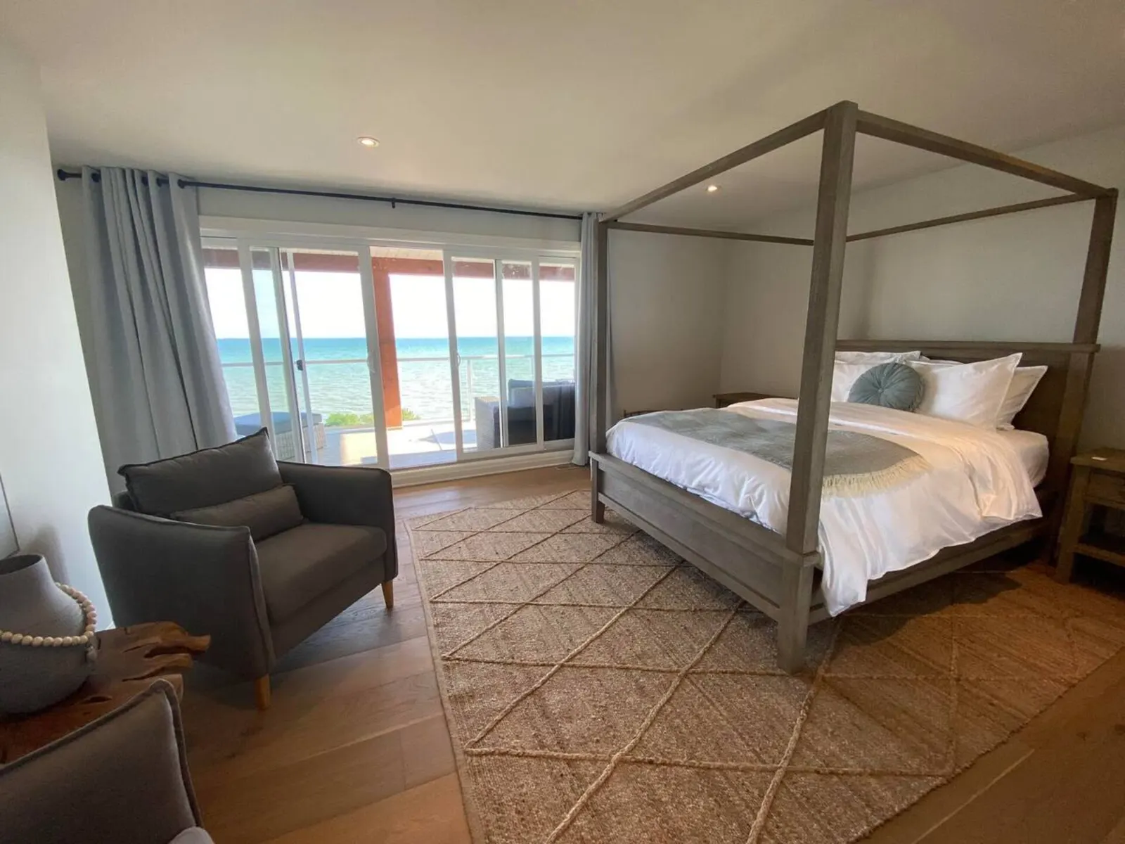 Master bedroom, looking out to the water