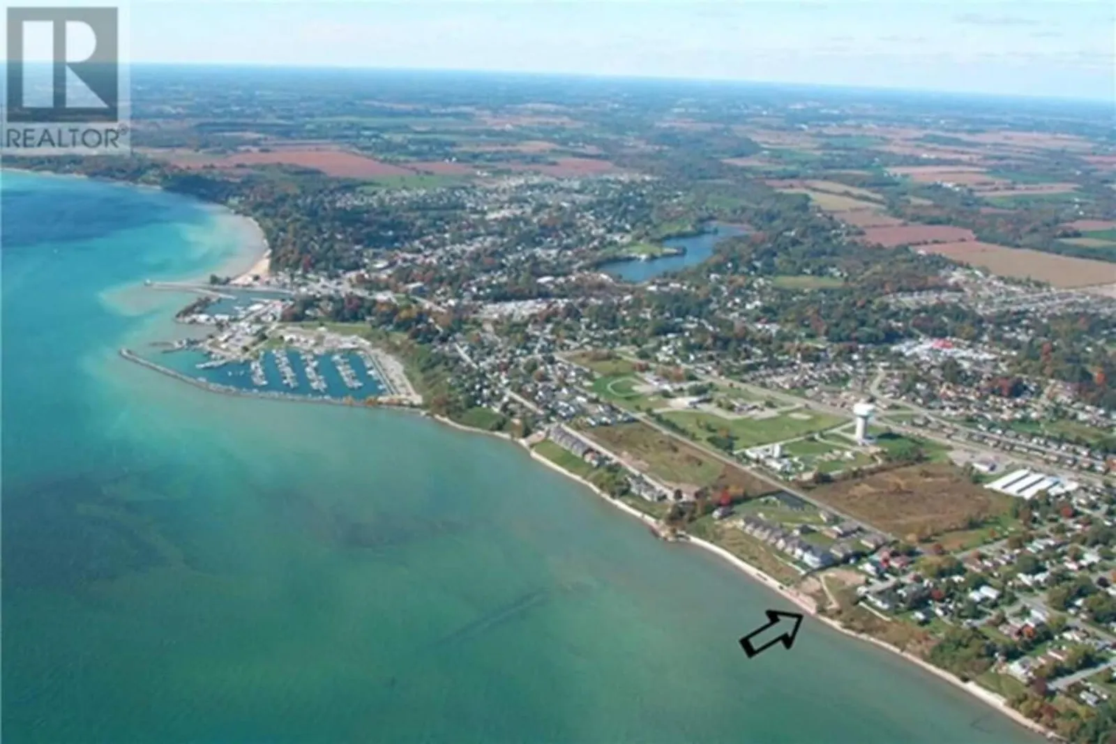 Aerial view of Port Dover on Lake Erie
