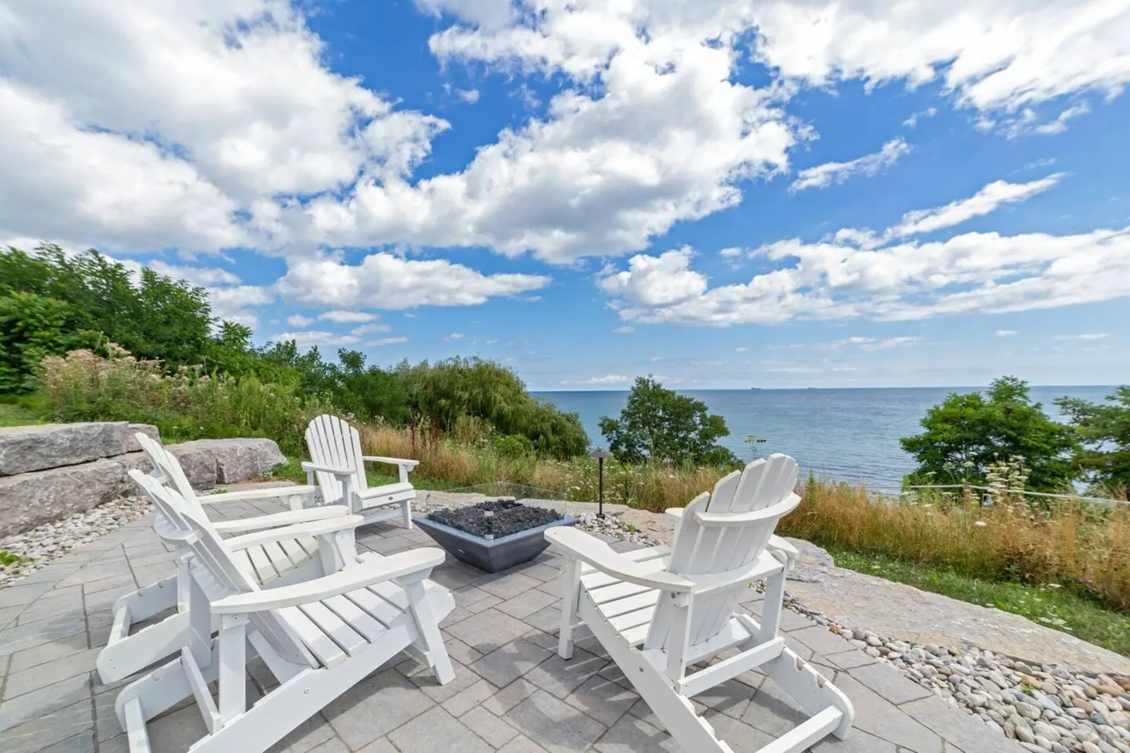 Lakeside fire pit & Muskoka chairs